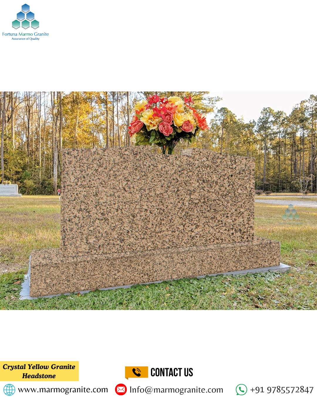 Crystal Yellow Granite Headstone