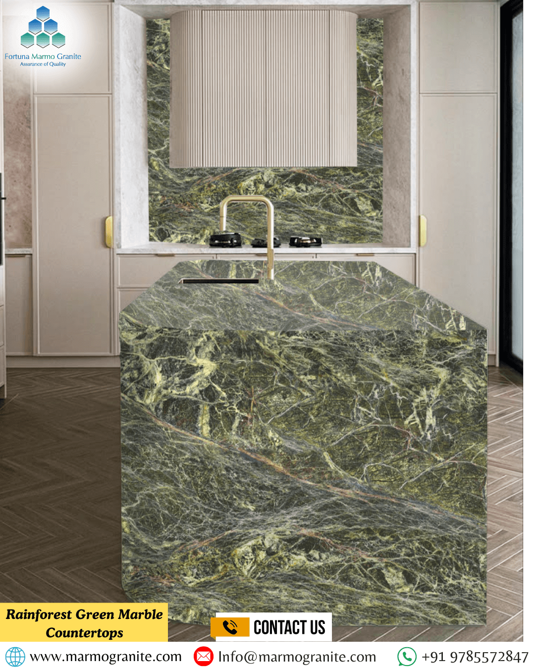Rainforest Green Marble Countertops
