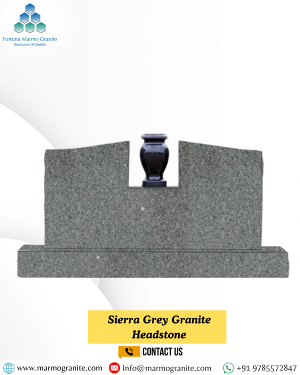 Sierra Grey Granite Headstone