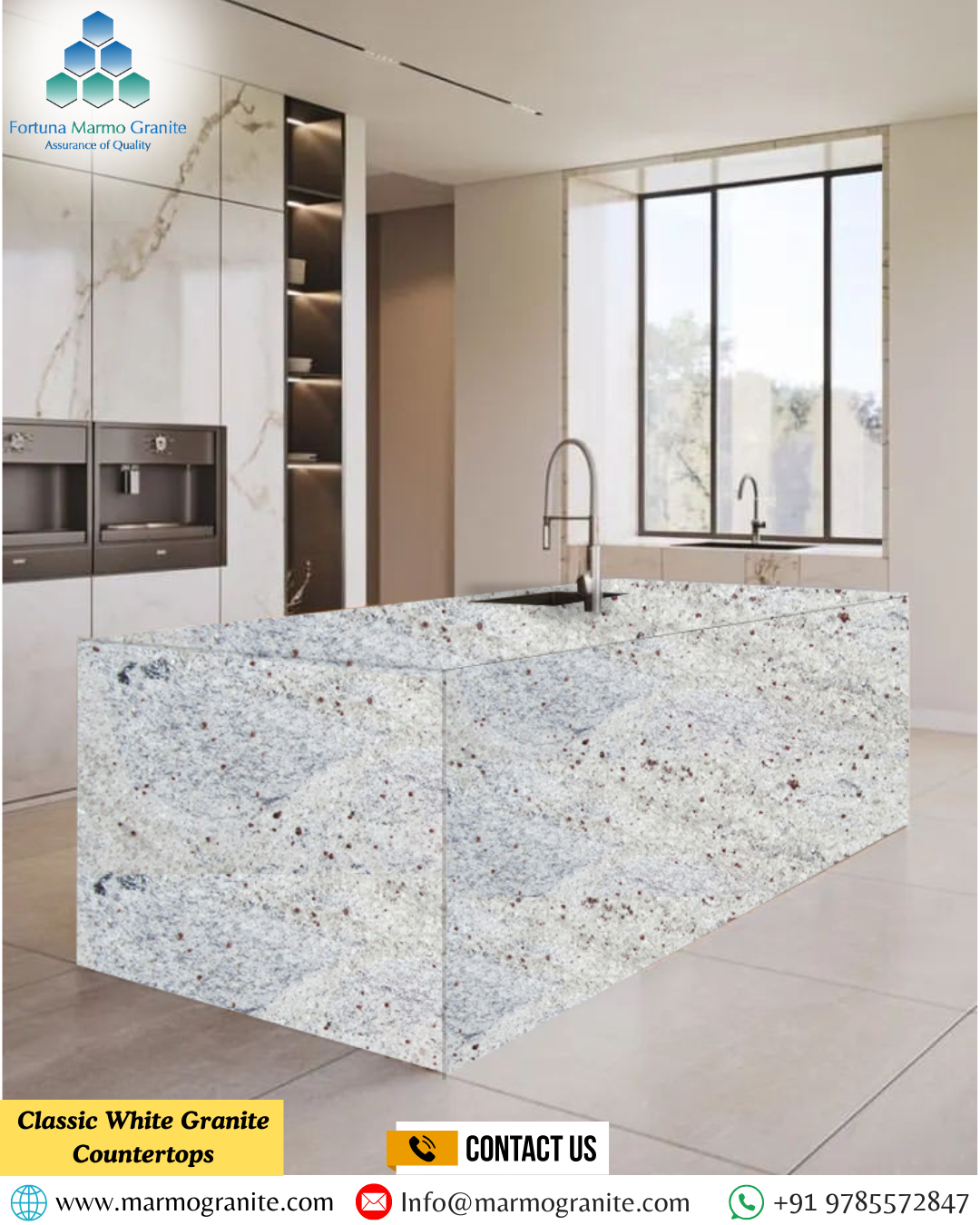 Classic White Granite Countertops