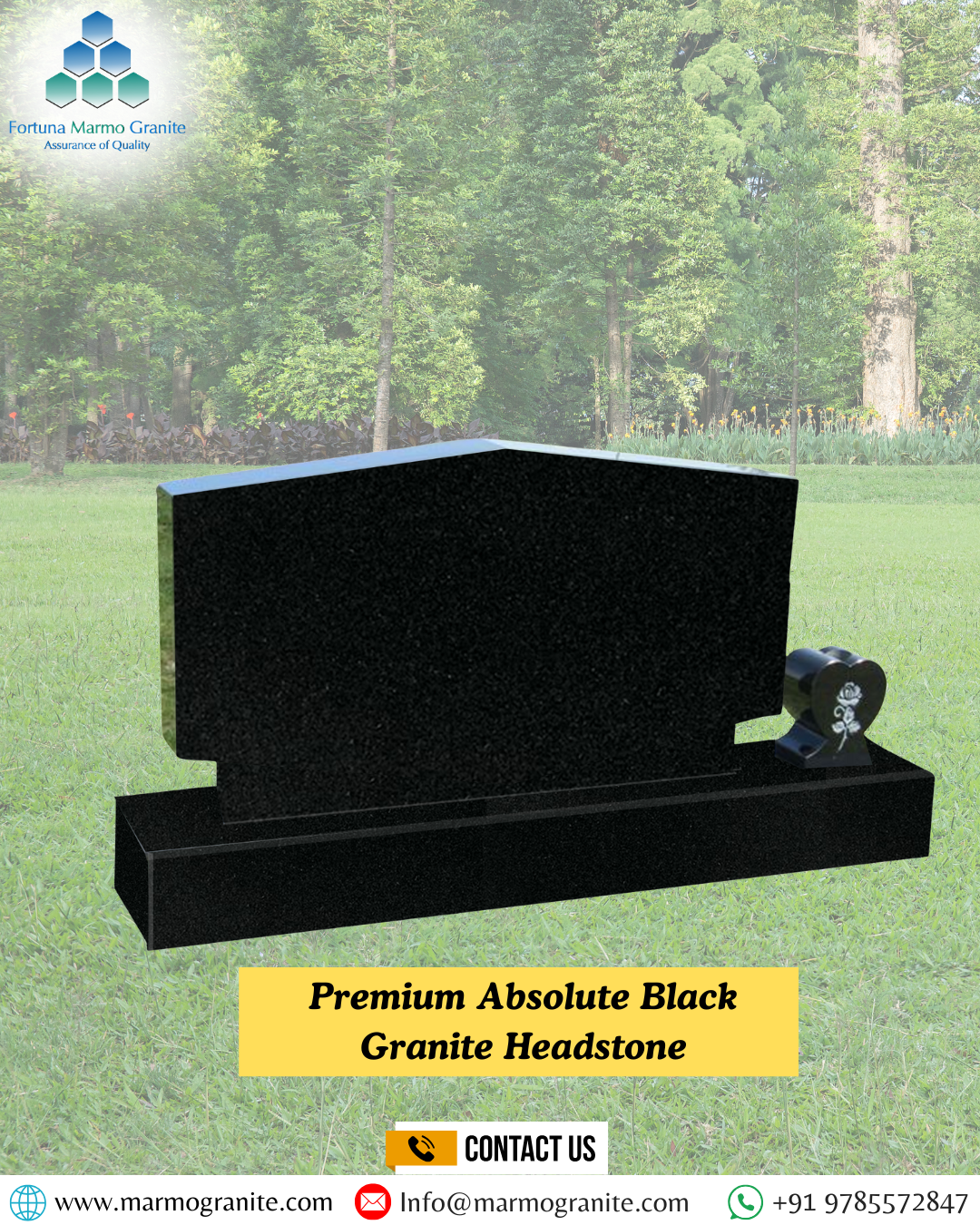 Absolute Black Granite Headstone