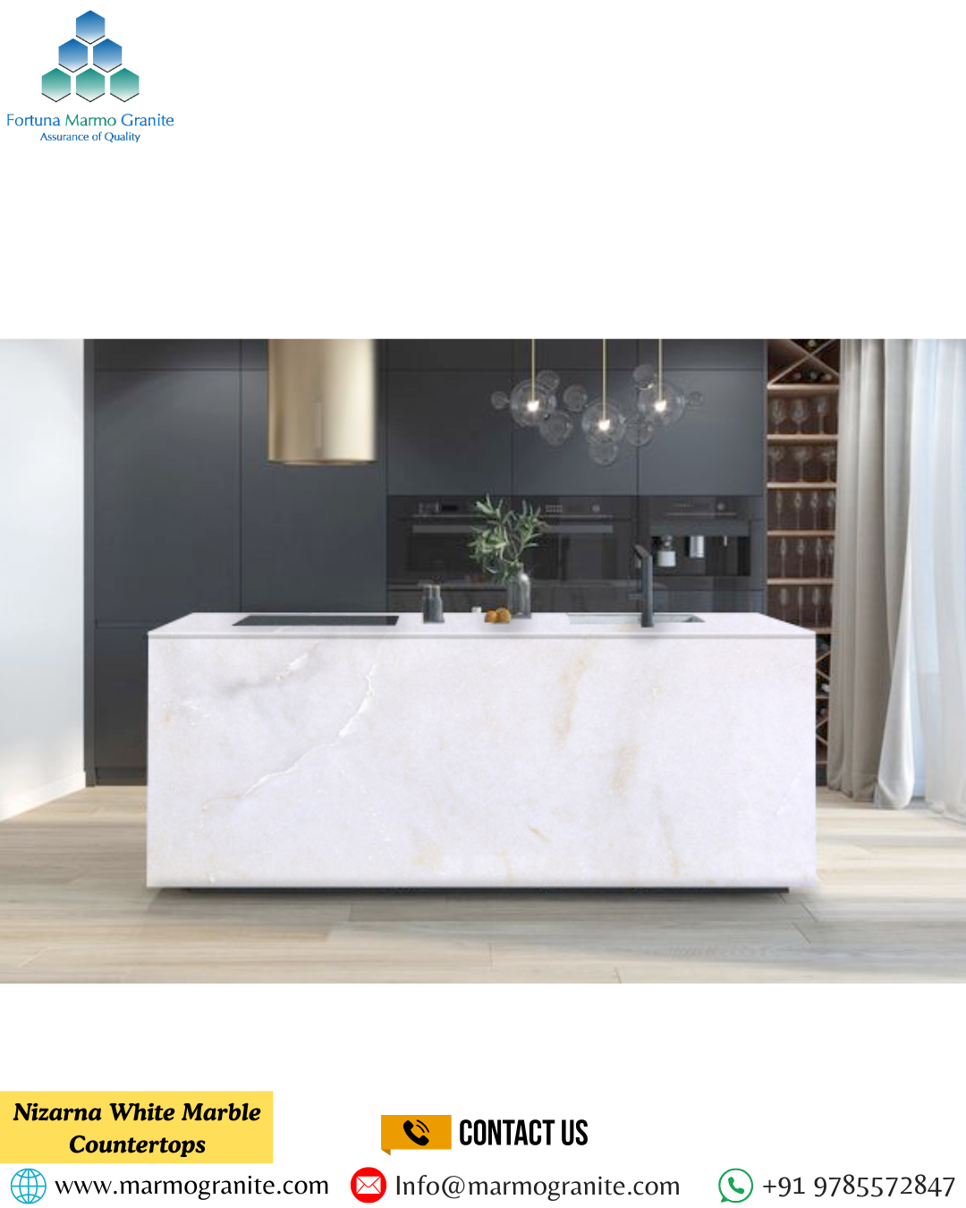 Nizarna White Marble Countertops