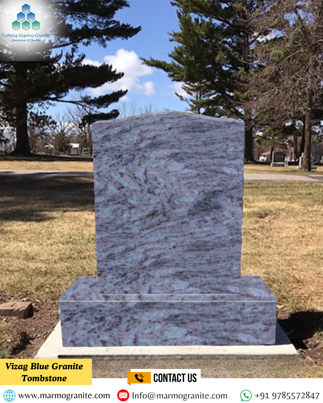 Vizag Blue Granite Tombstone