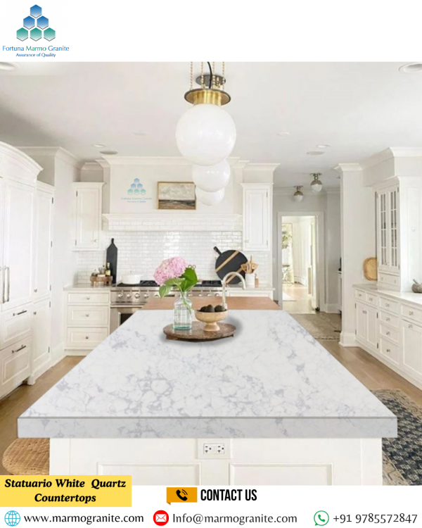 Statuario White Quartz Countertops