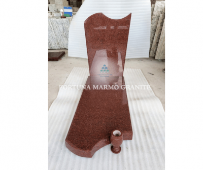 Jhansi Red Granite Tombstones With Vase