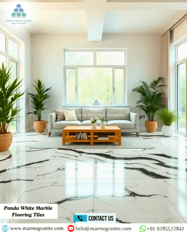 Panda White Marble Flooring Tiles
