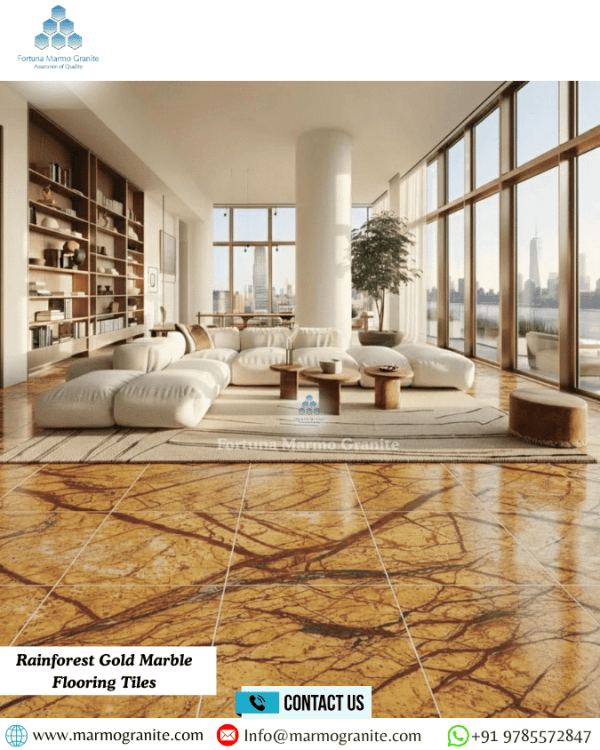 Rainforest Gold Marble Flooring Tiles