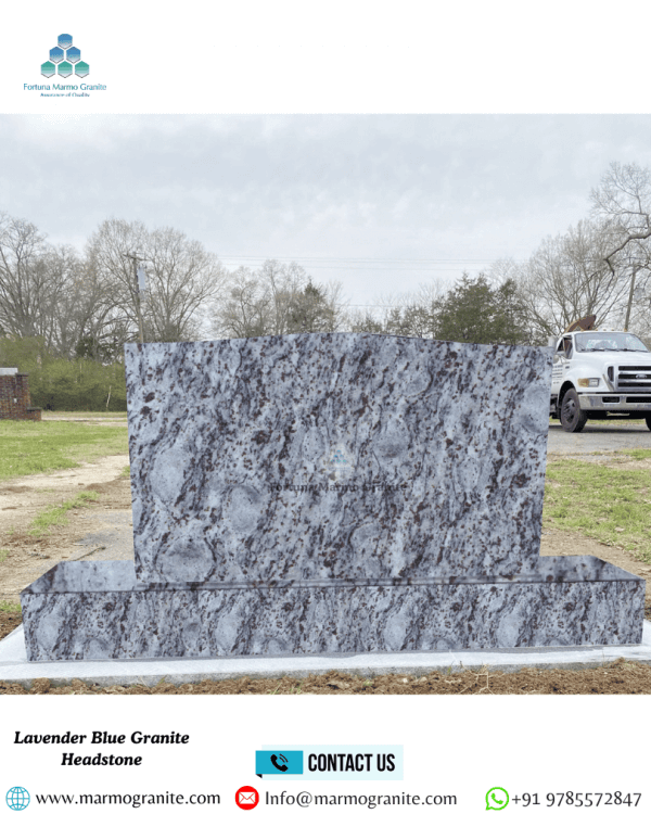Lavender Blue Granite Headstone
