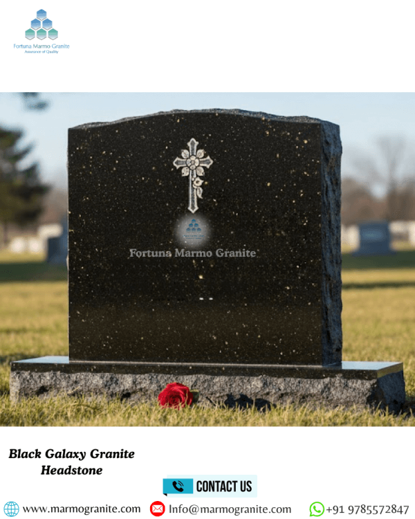 Black Galaxy Granite Headstone