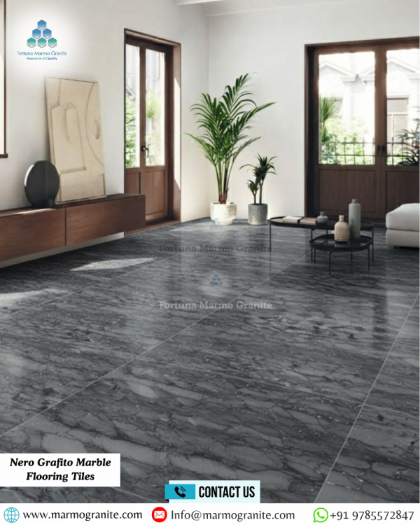 Nero Grafito Marble Flooring Tiles