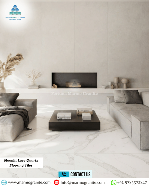 Moonlit Lace Quartz Flooring Tiles