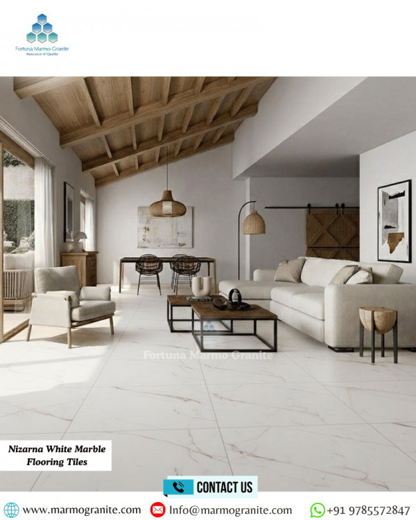 Nizarna White Marble Flooring Tiles