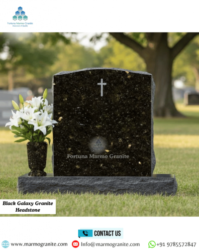 Black Galaxy Granite Headstone