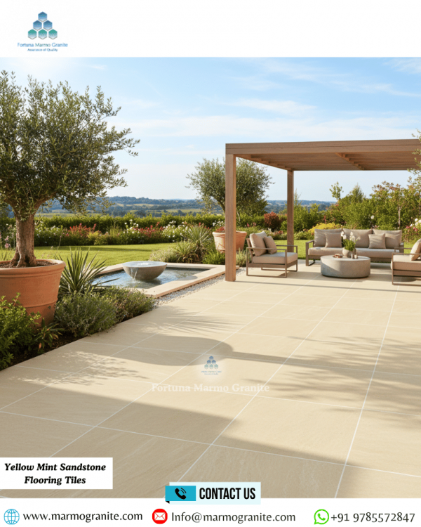 Yellow Mint Sandstone Flooring Tiles