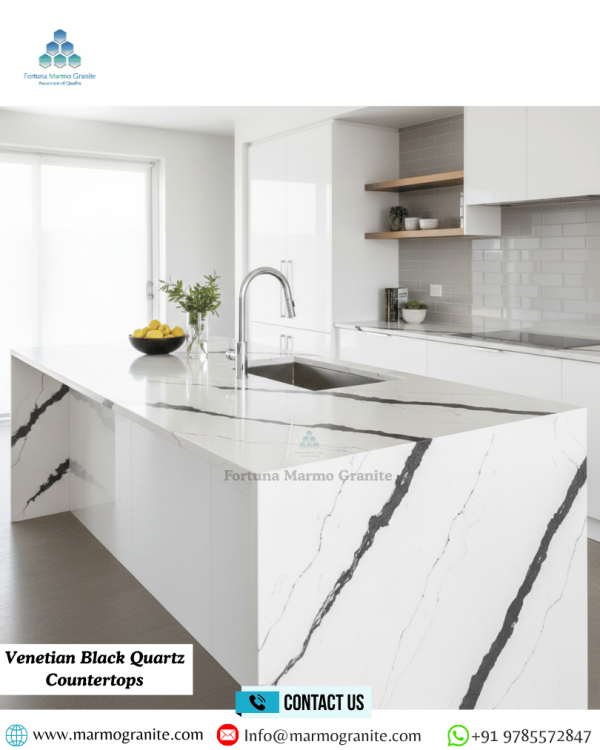 Venetian Black Quartz Countertops
