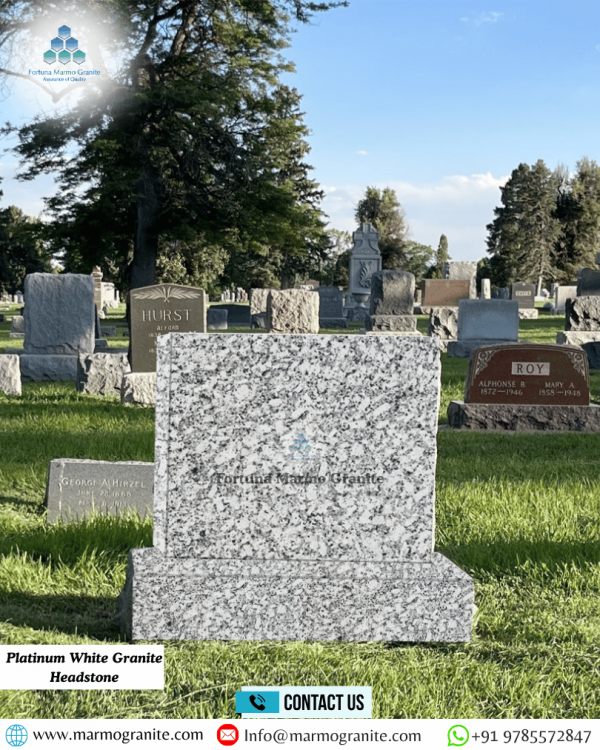 Platinum White Granite Headstone