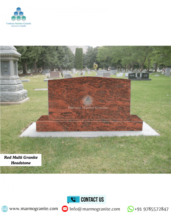 Red Multi Granite Headstone
