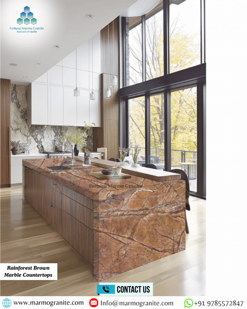 Rainforest Brown Marble Countertops