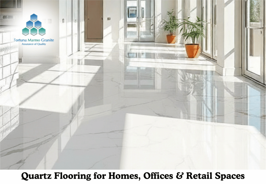 Quartz Flooring for Homes, Offices & Retail Spaces