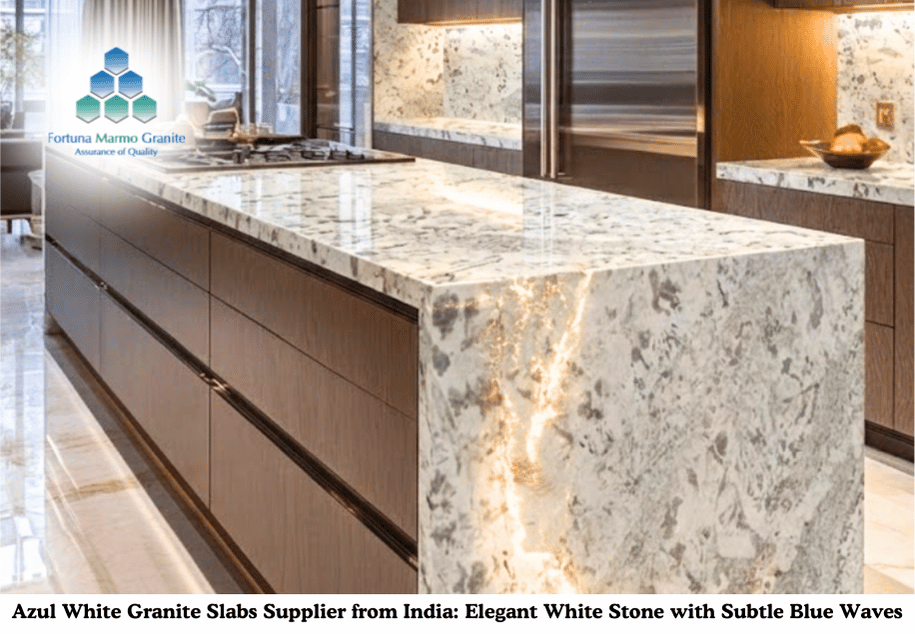 Azul White Granite Slabs Supplier from India: Elegant White Stone with Subtle Blue Waves