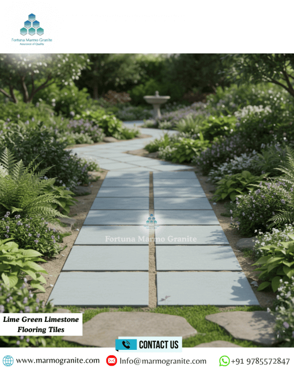 Lime Green Limestone Flooring Tiles