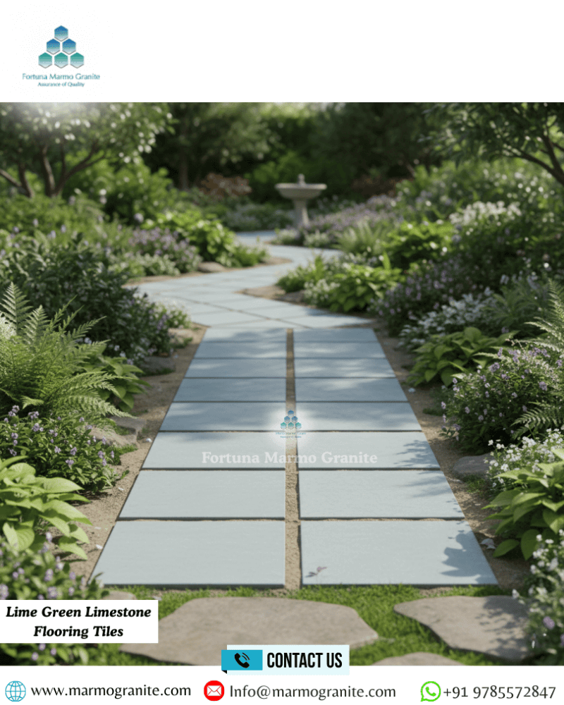 Lime Green Limestone Flooring Tiles