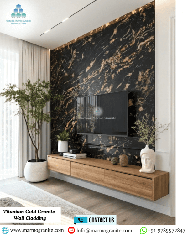 Titanium Gold Granite Wall Cladding