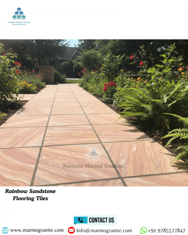 Rainbow Sandstone Flooring Tiles