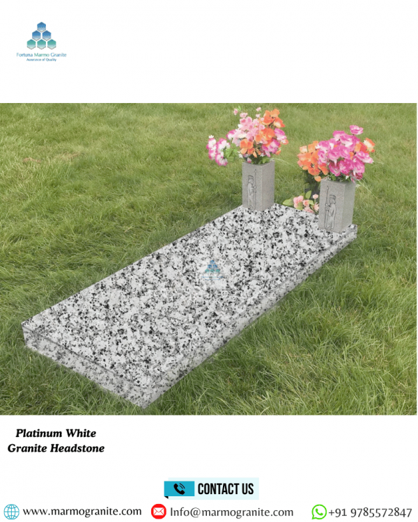 Platinum White Granite Headstone