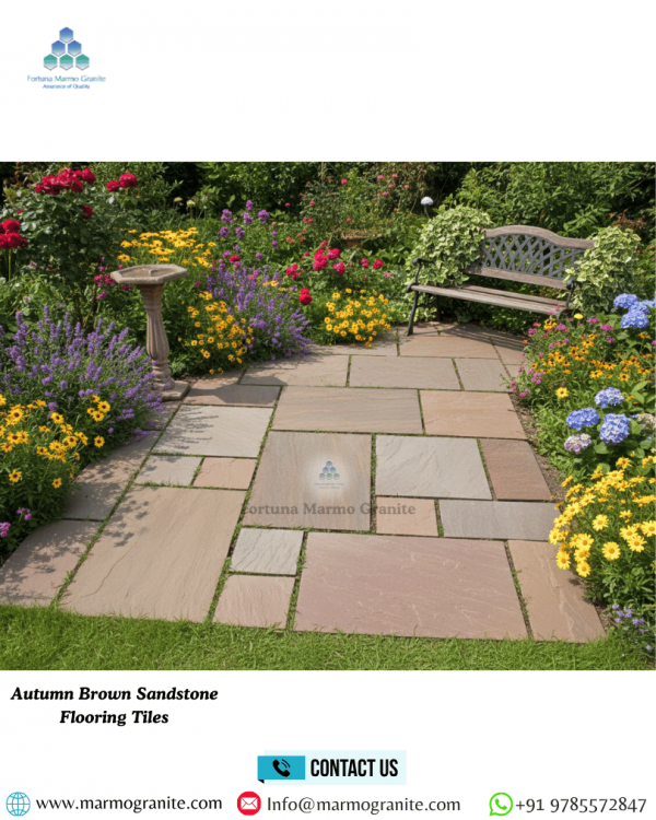 Autumn Brown Sandstone Flooring Tiles