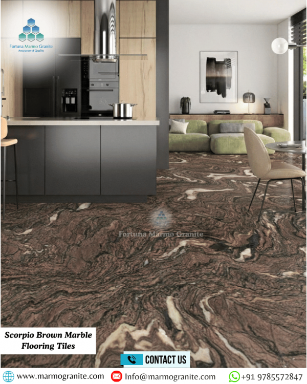 Scorpio Brown Marble Flooring Tiles