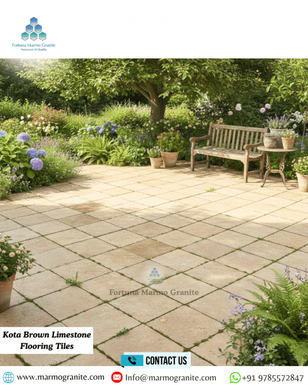 Kota Brown Limestone Flooring Tiles