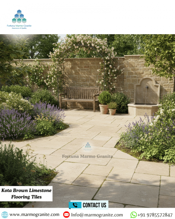 Kota Brown Limestone Flooring Tiles