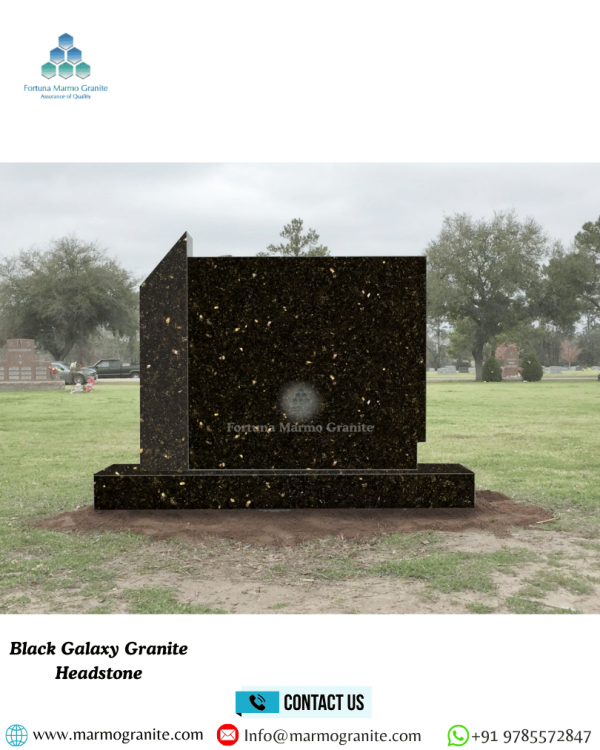 Black Galaxy Granite Headstone