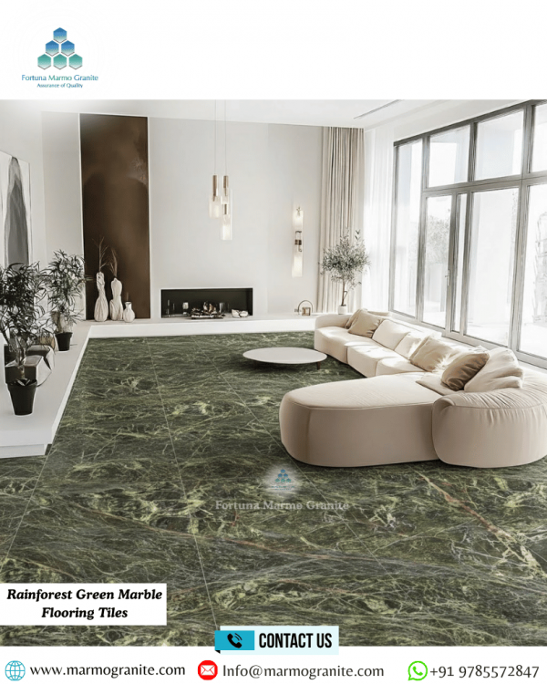 Rainforest Green Marble Flooring Tiles