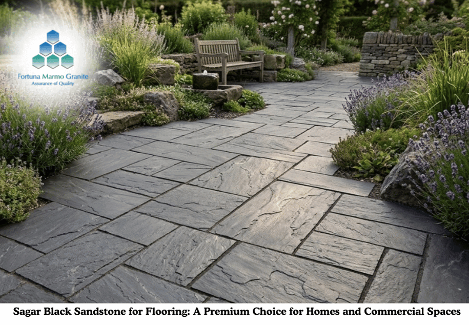 Sagar Black Sandstone for Flooring: A Premium Choice for Homes and Commercial Spaces