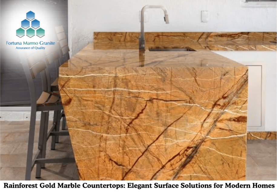Rainforest Gold Marble Countertops: Elegant Surface Solutions for Modern Homes