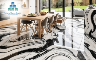 Panda White Marble Flooring for Kitchens, Living Rooms, and Hallways
