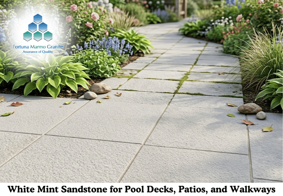 White Mint Sandstone for Pool Decks, Patios, and Walkways