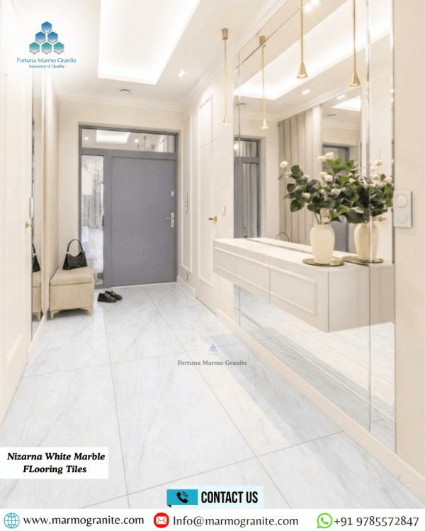 Nizarna White Marble FLooring Tiles 
