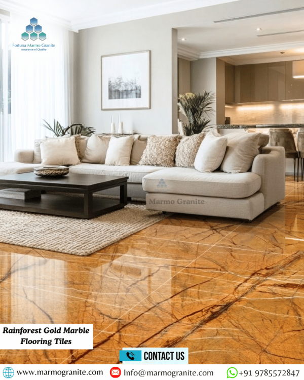 Rainforest Gold Marble Flooring Tiles
