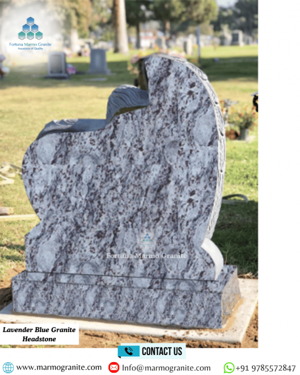 Lavender Blue Granite Headstone