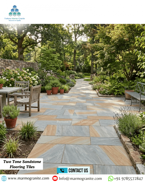 Two Tone Sandstone Flooring Tiles
