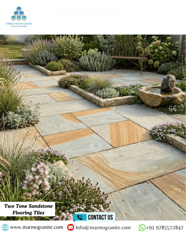 Two Tone Sandstone Flooring Tiles