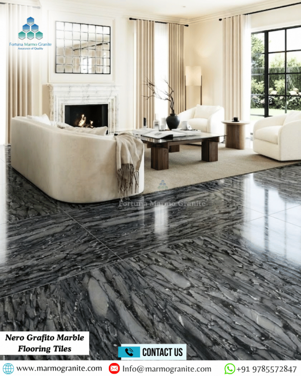 Nero Grafito Marble Flooring Tiles