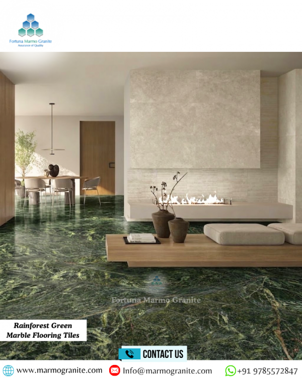 Rainforest Green Marble Flooring Tiles