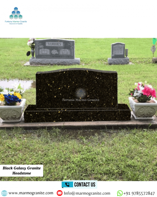 Black Galaxy Granite Headstone