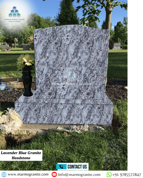 Lavender Blue Granite Headstone