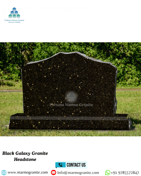 Black Galaxy Granite Headstone