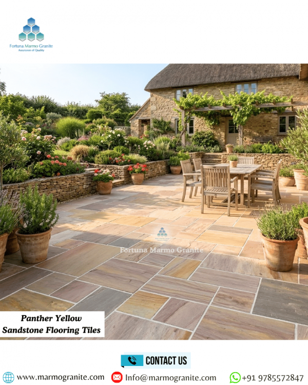 Panther Yellow Sandstone Flooring Tiles